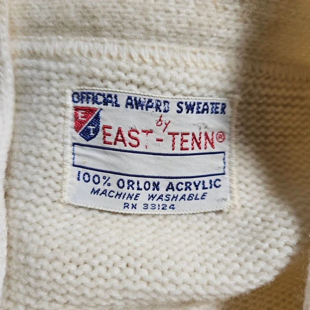Vintage East-Tenn Orlon Acrylic Cardigan Sweater Mens S Button Up Grandpacore‎